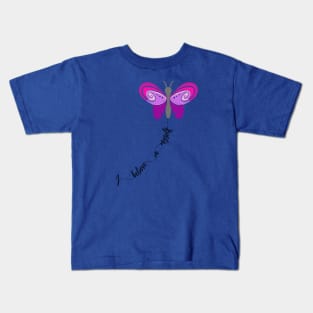 Believe in Yourself Pink Butterfly Kids T-Shirt